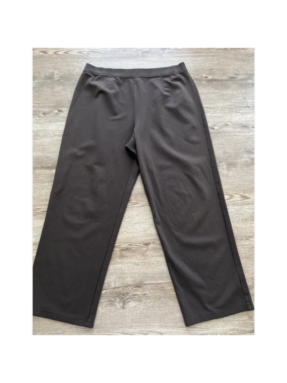 Eileen Fisher Ponte Knit Pants Womens 1X Brown Straight Pull On Full Length